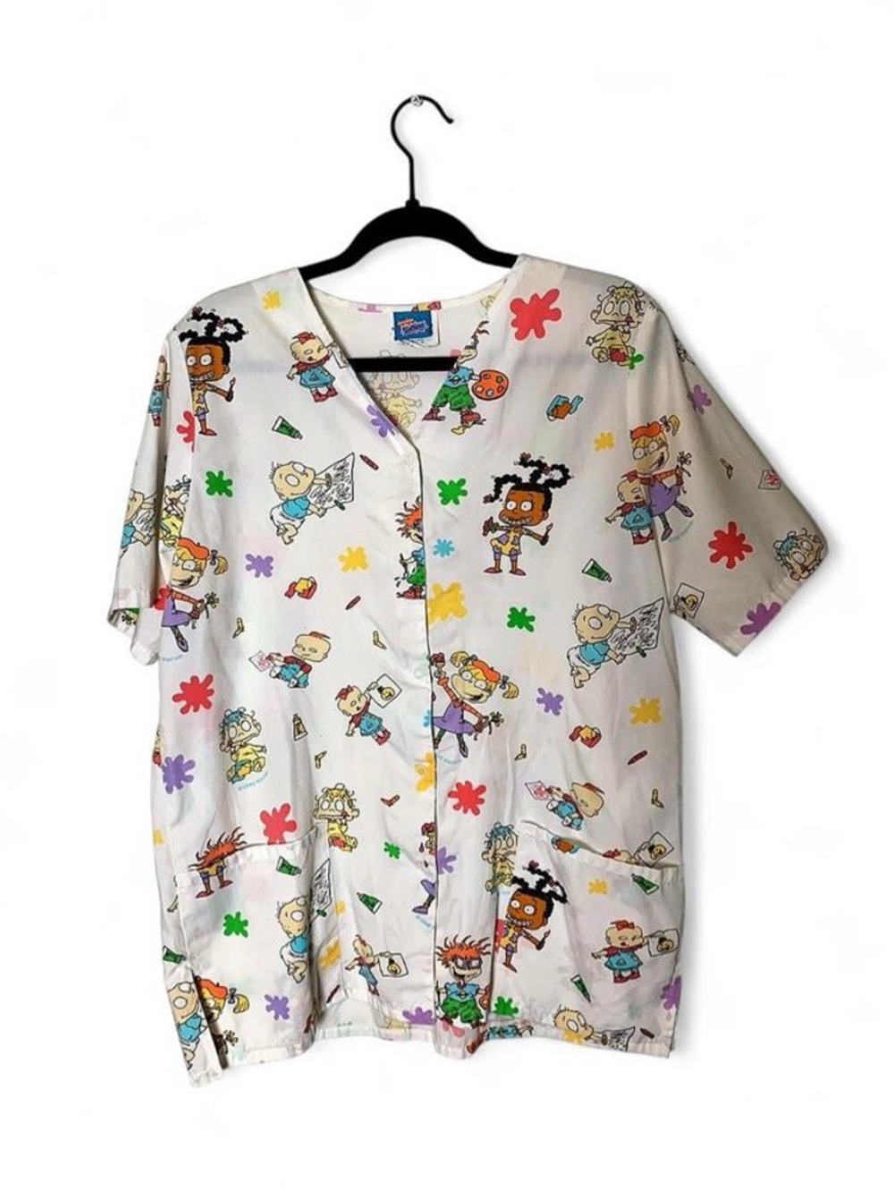 VINTAGE 1999 Rugrats Nickelodeon Scrub Top - Size M (EUC)